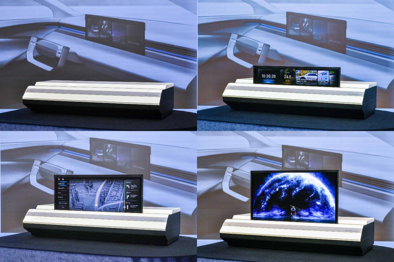 Hyundai Mobis Unveils World's First Rollable Automotive Display