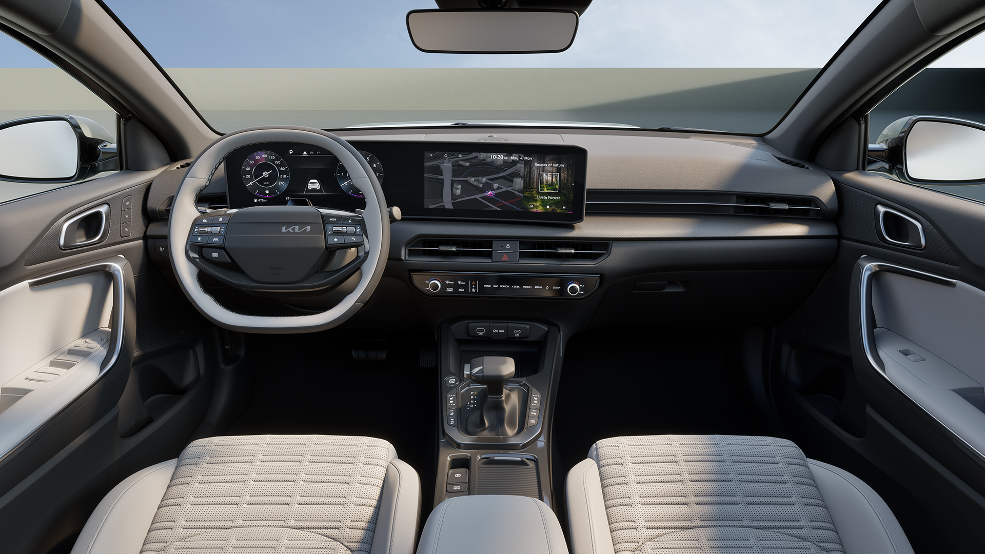 A twin 12.3-inch display setup replaces the outgoing dashboard, matching the layout found in Kia's newer EV lineup.