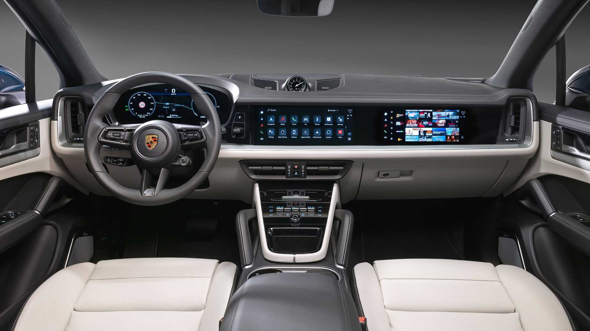 Porsche präsentiert neu gestaltete Kabine für den Cayenne 2024 mit bis zu drei Bildschirmen