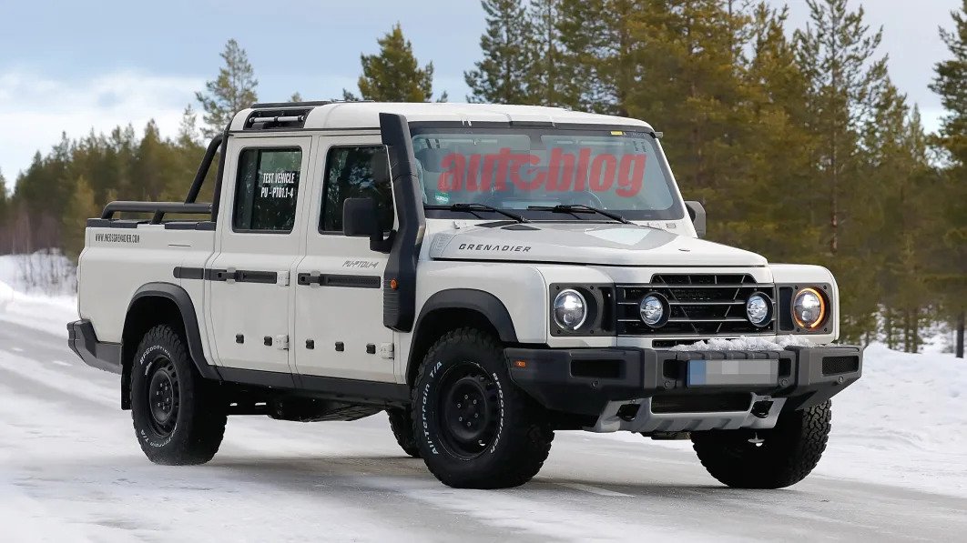 Ineos Grenadier pickup spotted testing in Scandinavian spy photos
