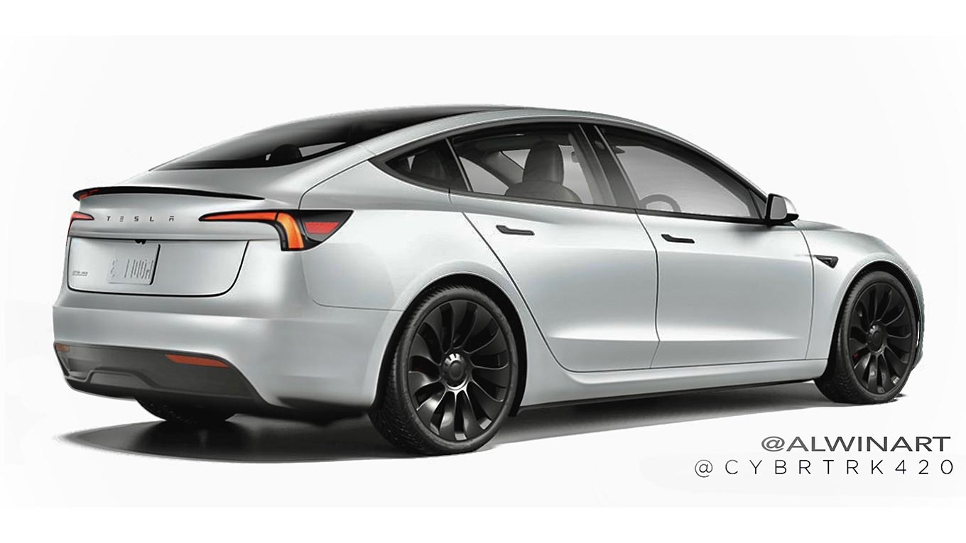 A visual artist showed the possible design of the updated Tesla Model 3